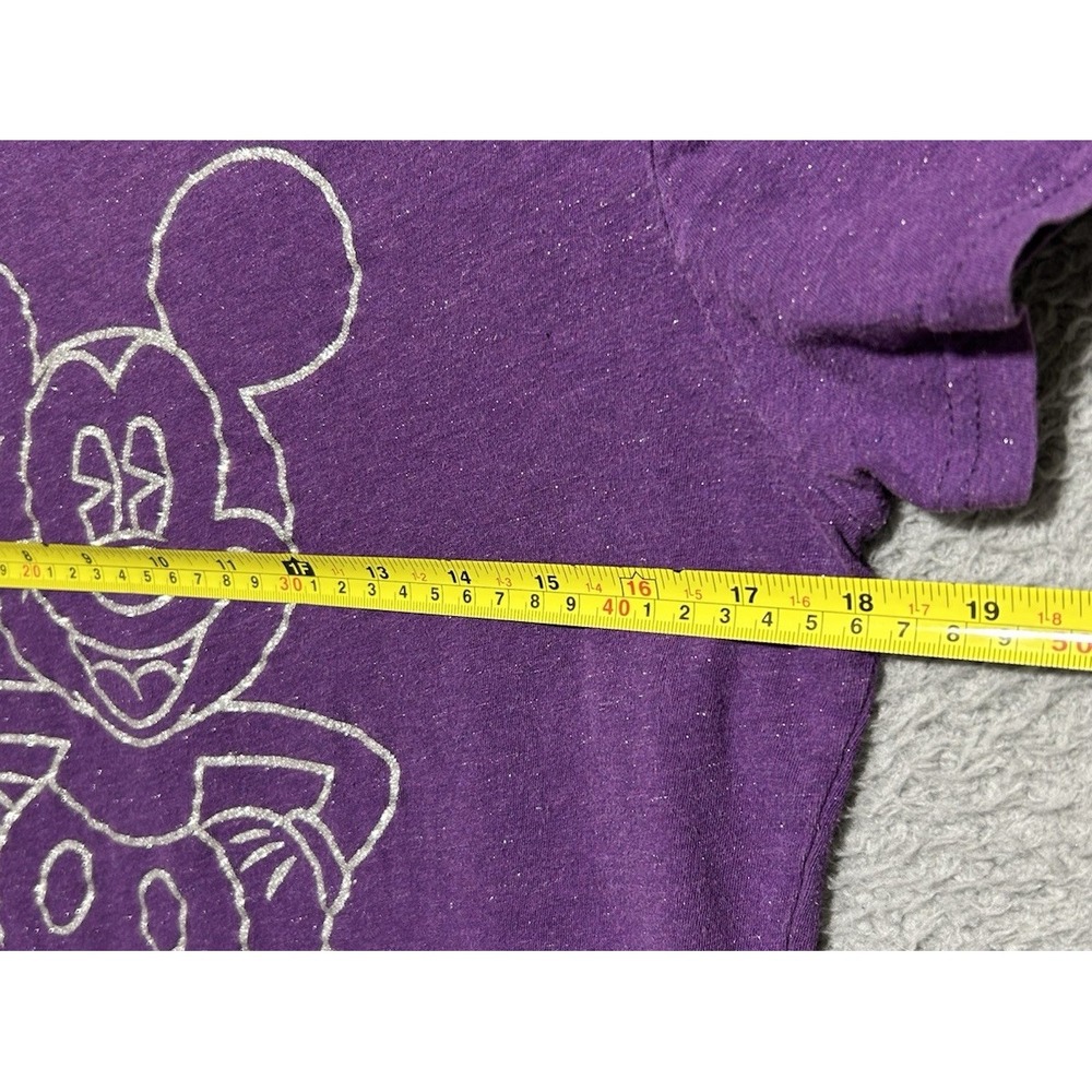 Disney Parks Women's‎ Size 1X Mickey Mouse Shirt Purple With Silver Sparkles - Picture 3 of 9